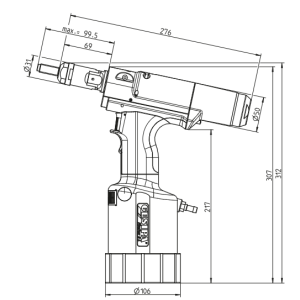 Nitownica pneumatyczno-hydrauliczna do nitonakrętek M4-M8 Firefox 2 Gesipa kod: 1458086 - 2